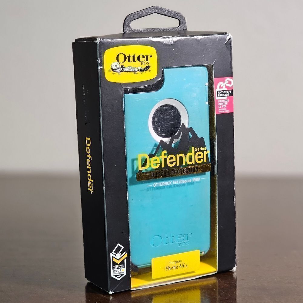 Otterbox iPhone 6 6S Phone Protective Case Light Blue Brand White Clip Holster